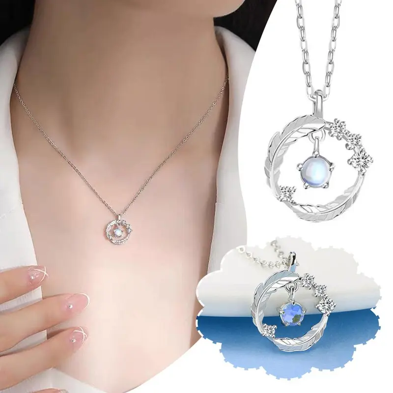 Vòng Cổ Hình Lông Vũ, Thời Trang Hàn Quốc, Vòng Cổ Cô Gái Trái Tim Hoa, Tình Yêu Thời Trang, 1 Chiếc, D2R8 7