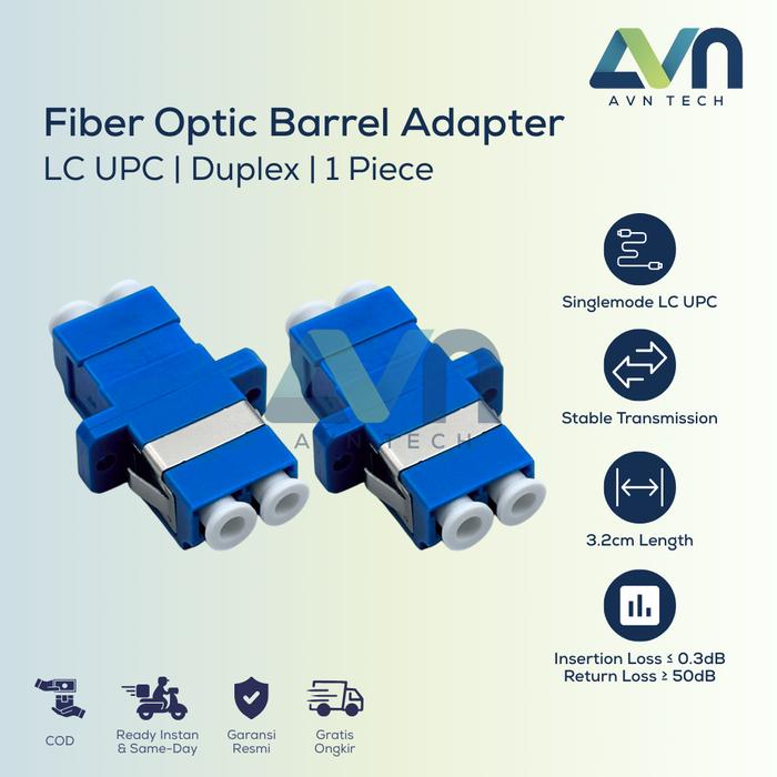 Jual (1 Pcs) Adapter LC Duplex UPC Fiber Optic Barrel Coupler Connector ...