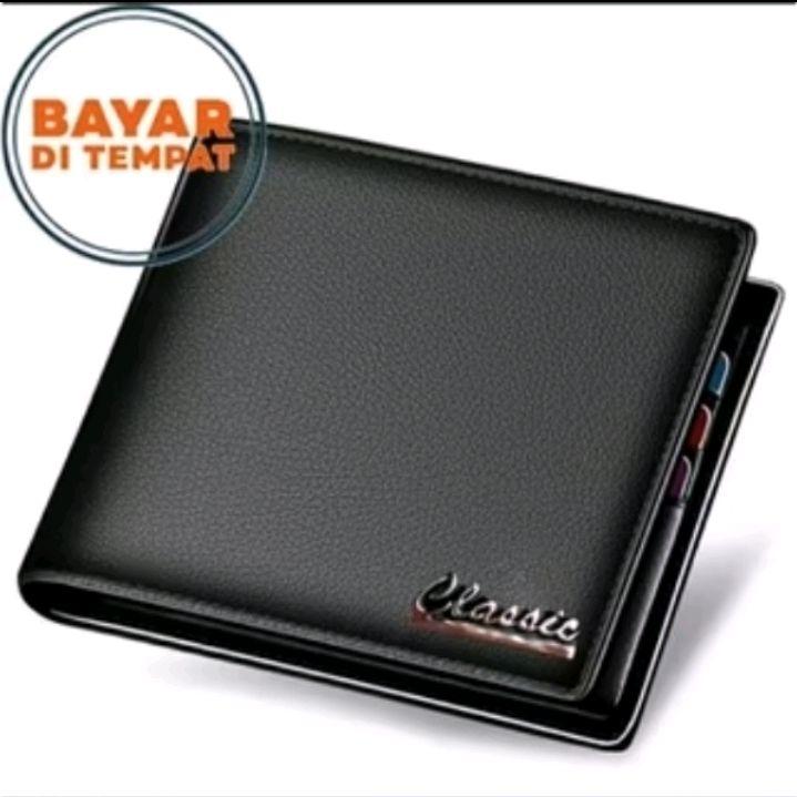DOMPET DISTRO DOMPET LIPAT PRIA KULIT SINTETIS FREE BOX Hitam 3