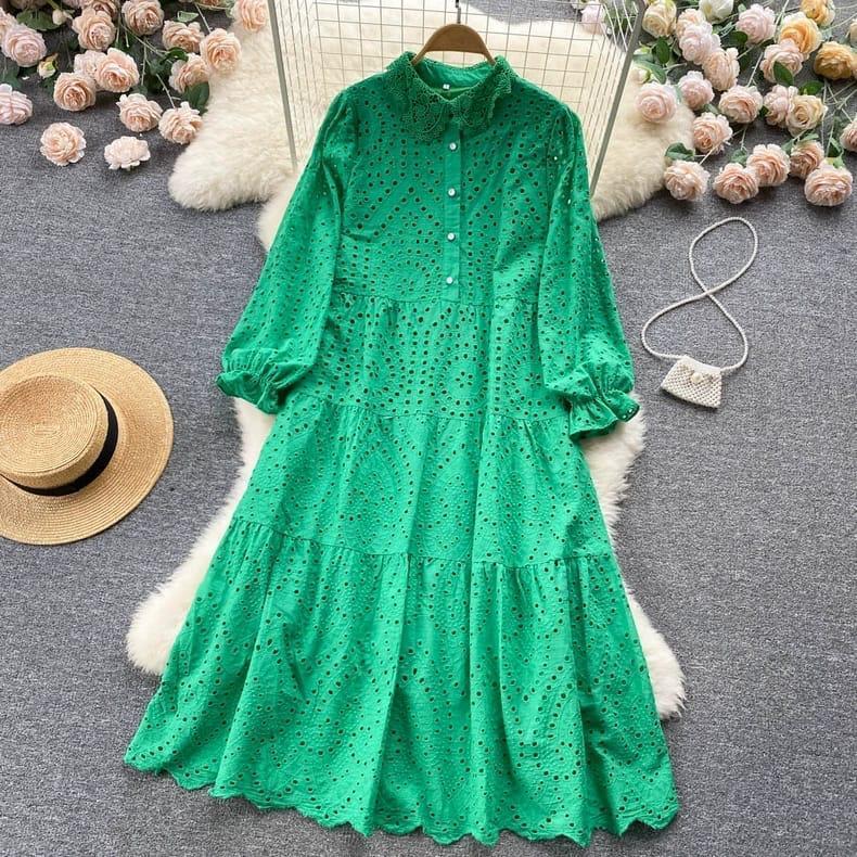 TM GAUN KATBOL 59000 3M THREE M EMBROIDERED COTTON DRESS FASHION WANITA PREMIUM ANGGUN 1
