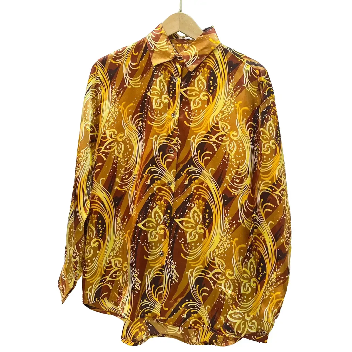 Kemeja Silk motif Abstrak Atasan Wanita