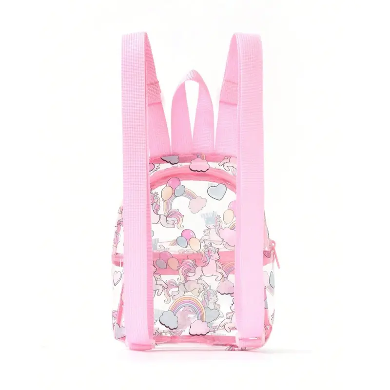 Tas Anak Perempuan Mika Unicorn Rainbow PVC Anti Air Backpack Fashion Ransel 6