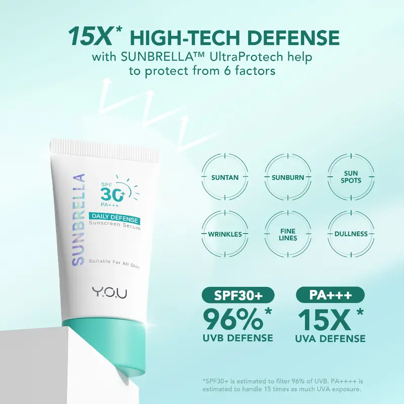 -kaheesha- [NEW] YOU Sunbrella Daily Defense Sunscreen Serum SPF30 | Tabir Surya UVA UVB Blue Light | Lightweight Skincare | Dry Skin 4