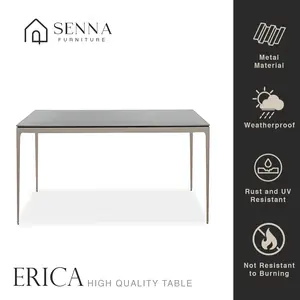 TRIBU ERICA Kursi Meja Luar Ruangan Minimalis Kursi Meja Gaya Rotan Outdoor Chair Desk