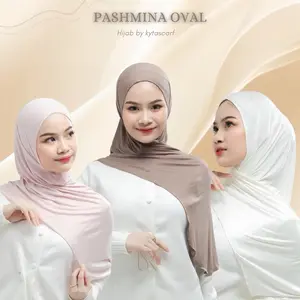 Pashmina Oval Rayon Tencel | Pashmina Oval Shawl Style Belakang Bentuk Oval Elegan- Hijab by Kyta
