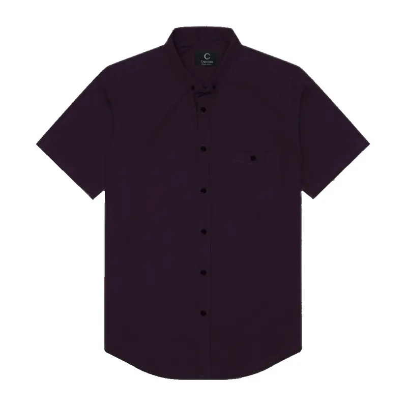 Kemeja Burgundy Pria Polos Lengan Panjang Premium Katun Sigaret Slim fit Baju Kerja Formal kantor Casual Dewasa Basic 1