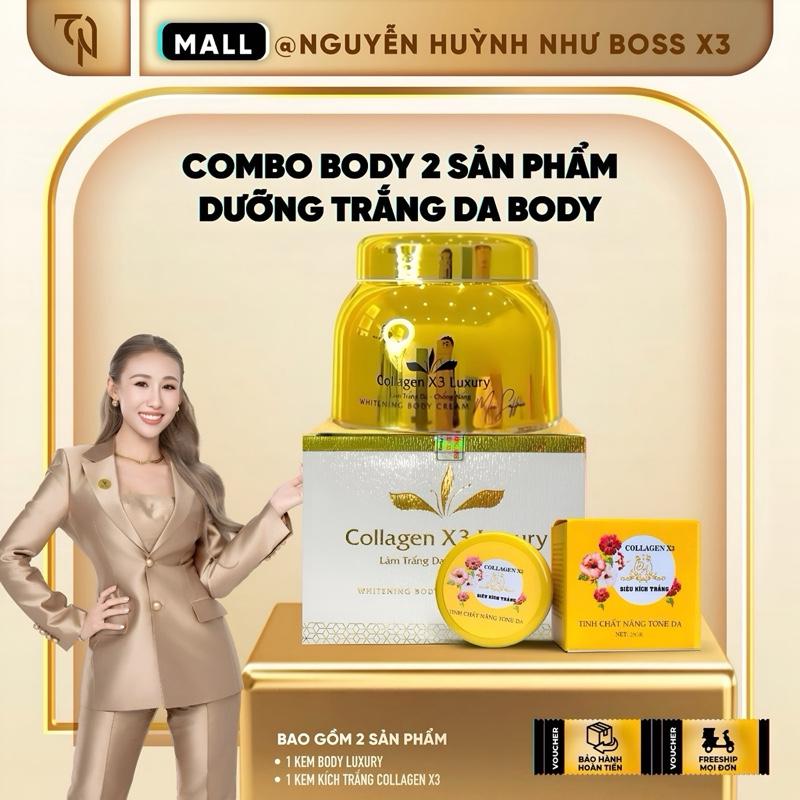 COMBO DƯỠNG DA BODY - Kem Body Luxury Collagen X3 & Kem Dưỡng Nâng Tone Da - Hỗ Trợ Dưỡng Sáng Da Body - Mỹ Phẩm Đông Anh - Nguyễn Huỳnh Như