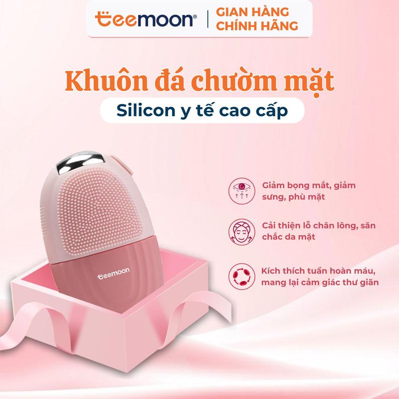Khuôn đá chườm mặt Teemoon 3 in 1 - Silicon y tế con lăn thép massage đầu gai silicon mềm làm sạch và tẩy trang