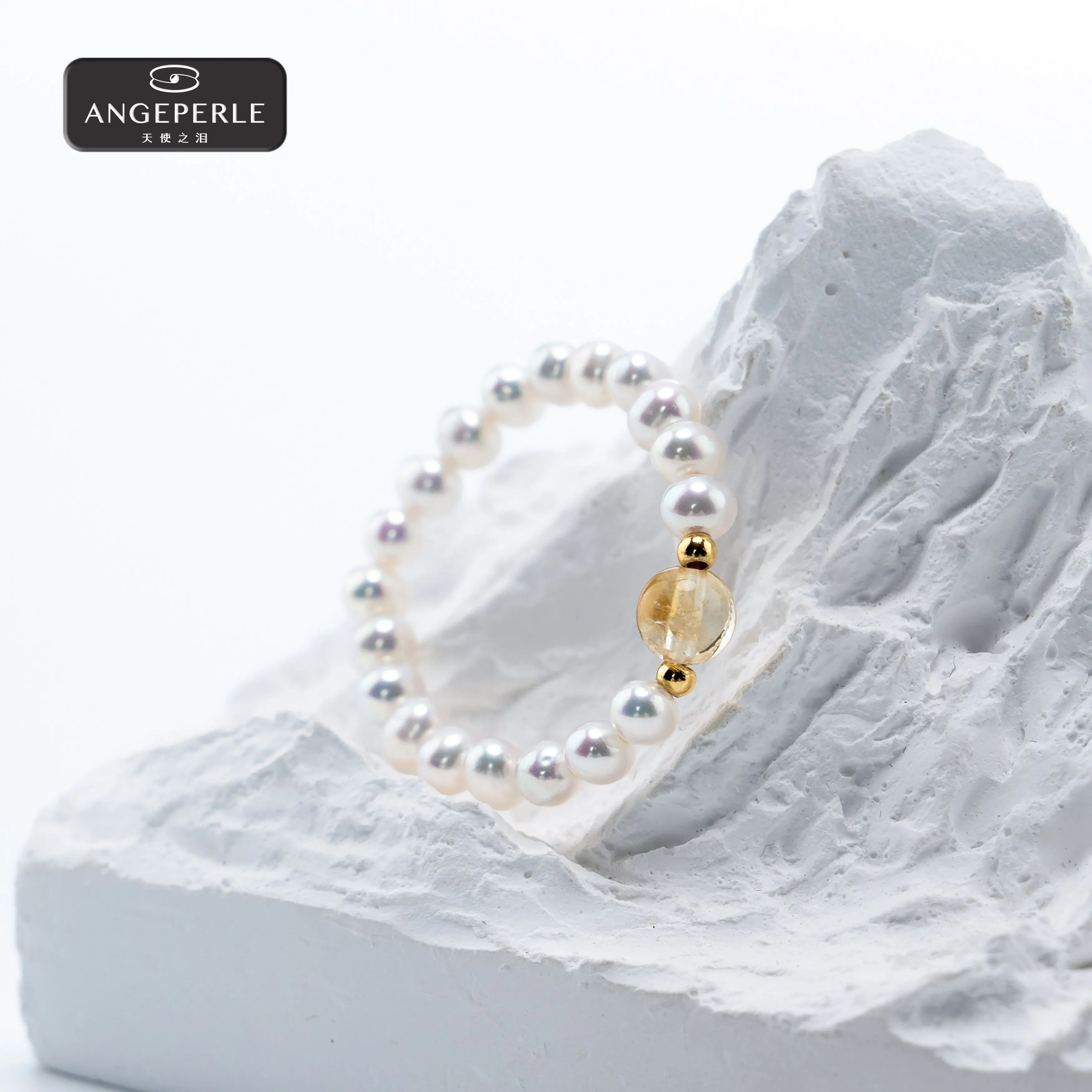 Nhẫn Ngọc Trai Nước Ngọt, Chất Liệu Hợp Kim, 3-4mm, ANGPERLE, TSCB004