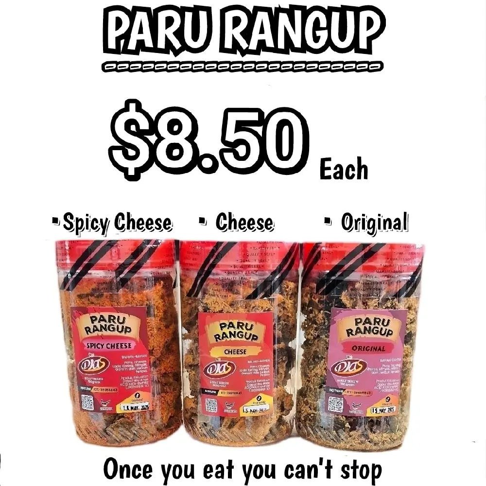 Paru Ranggup by DIAS (Original, Cheese & Spicy Cheese).Crunchy & evenly spiced with flavours.Come with some spiced crumbs too.
