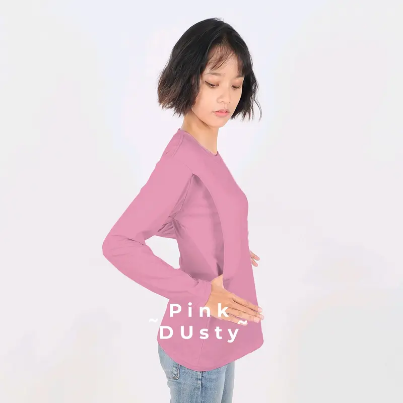 KAOS BASIC BUSUI LENGAN PANJANG IBU MENYUSUI Katun 100% Combed 30s Adem Nyaman 5