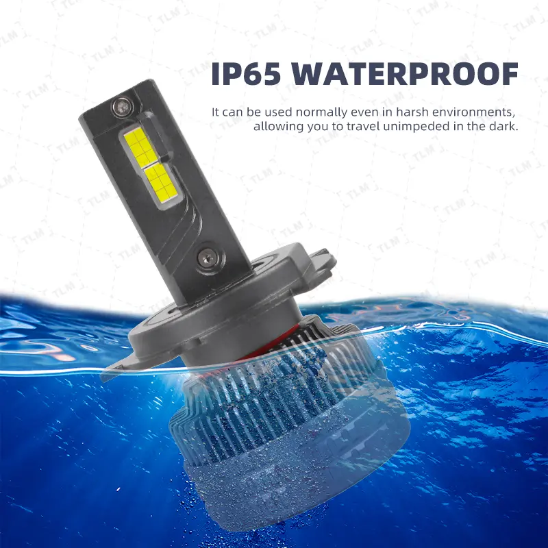 Đèn pha LED ô tô, 2 chiếc, Hạt đèn CSP4575, Ống đồng K13MAX 3, 220W, 6000k trắng, Thích hợp cho H4, H13, 9004 và 9007, Đèn pha và đèn pha tích hợp ánh sáng mạnh, Bóng đèn Spotlight siêu sáng 4