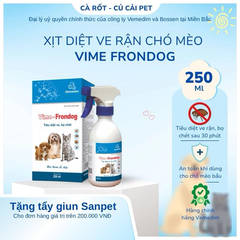 Chai Xịt Ve Rận Chó Mèo Vime Frondog - Lọ Xịt Bọ Chét Thú Cưng - Phòng Ngừa Ve Rận Bọ Chét Trên Chó Mèo Trâu Bò Dê Cừu