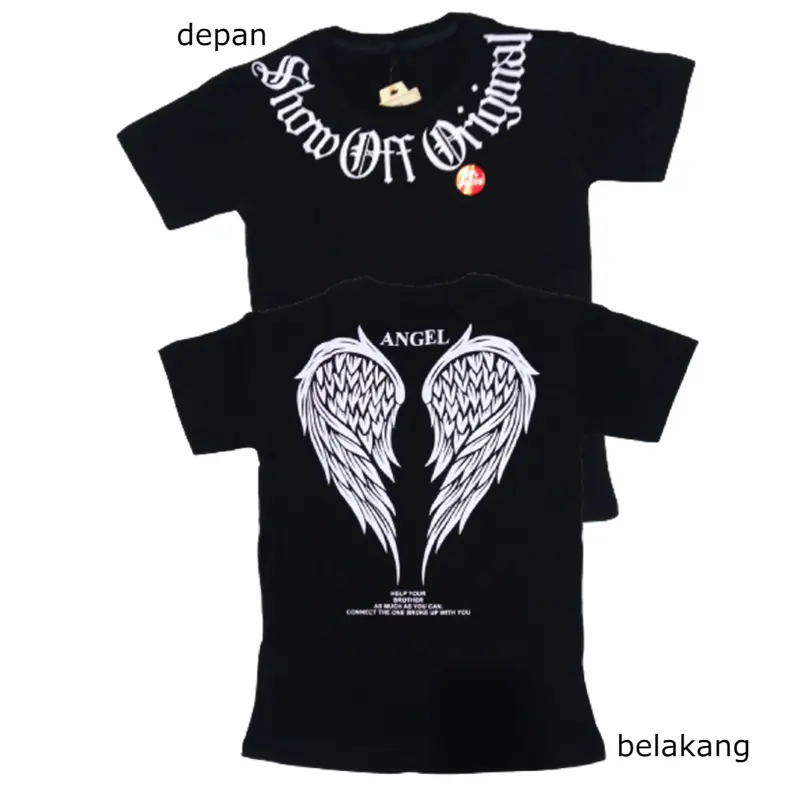 Atasan Anak Model Kerah o neck dan Garis Leher Mock Neck dengan Gambar Sayap Angel Terbaru - Fashion Anak Baju 0