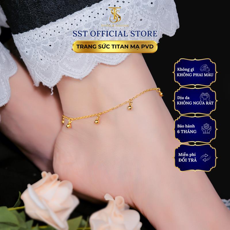 Lắc chân bi chuông xinh xắn Titan bền đẹp không đen gỉ SST Official Store LC89