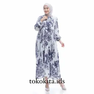 Zahira Dress Pita Rayon Diamond Gamis Lebaran 2025 Model Terbaru Gaun Baju Wanita Fit Muslim