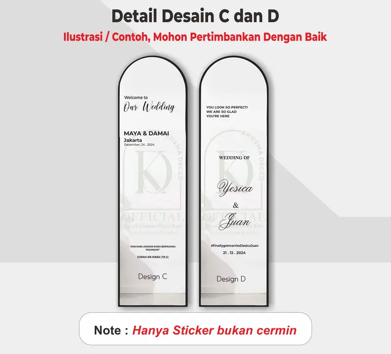Khusma Decco Stiker Cermin Wedding Engagement Dekorasi Hanya Stiker 4
