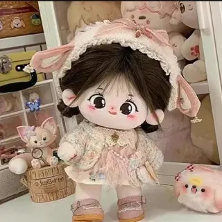 【Boneka + Pakaian】Ready Stock 20cm Cotton Doll with Skeleton, Plush Toy Doll ，Boneka Kapas Crazy and Cute Hair Doll, Non Attribute Naked Doll Set, Girl in Baby Clothes 4