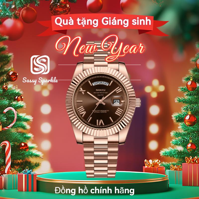  NIBOSI Đồng Hồ Nam Thời Trang Hợp Xu Hướng Thắt Lưng Thép Trơn Mặt Số Đầy Màu Sắc Vương Miện Phong Trào Thạch Anh Đồng Hồ Đeo Tay Sang Trọng 