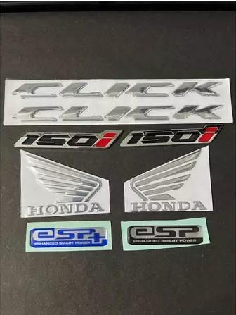 Logo Paket Emblem Click Clik Chrome Silver Bahan ABS Tebal Bagus Satu Set Bisa satuan 0