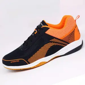 Sepatu Badminton Pria Orange Attack Pro Olahraga Sport Tenis