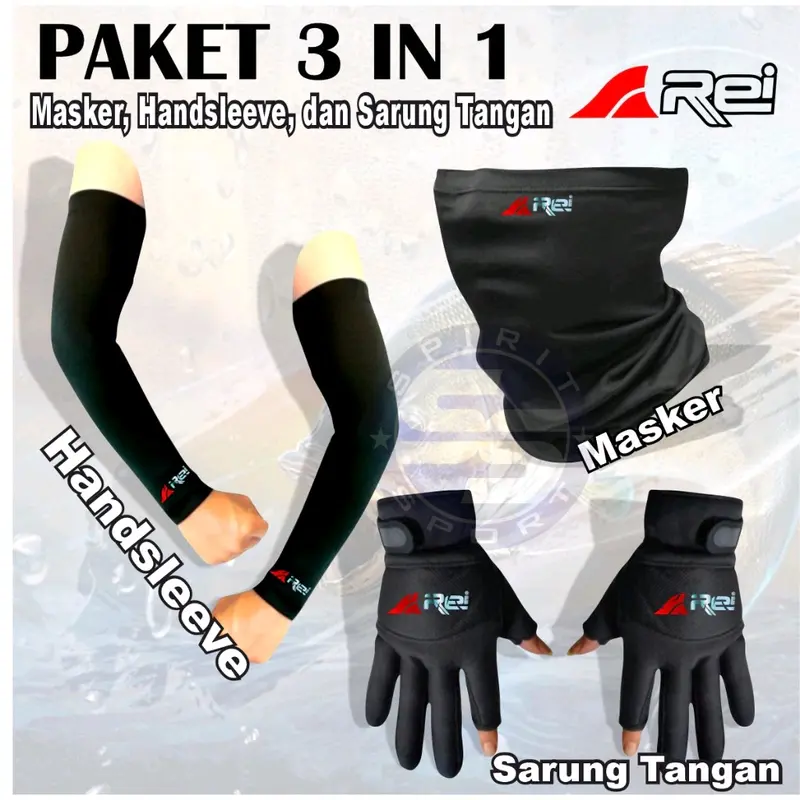 Paket Murah 3 in 1 Buff Masker gunung deker tangan dan sarung tangan motor premium 3