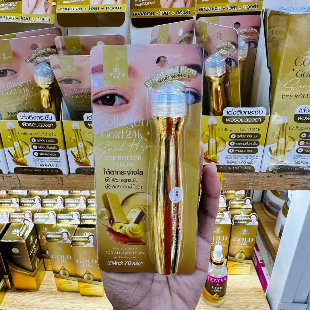 PRECIOUS COLLAGEN GOLD 24K EYE ROLLER SERUM 15ML ORIGINAL THAILAND/PENGHILANG KERIPUT & MATA PANDA