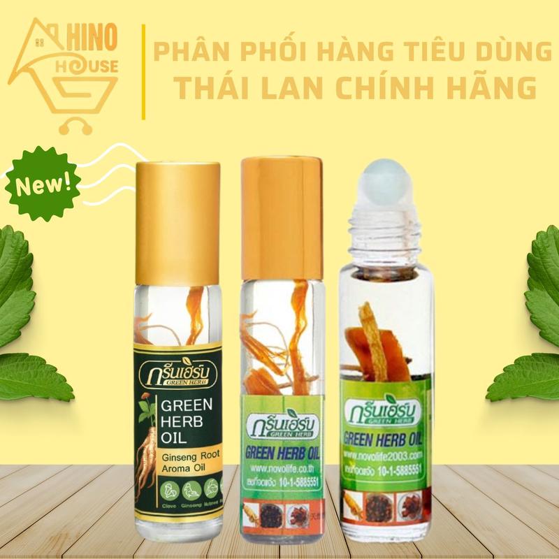 Dầu Xoa Bóp GINSENG Dạng Lăn 8ml Thái Lan Với Chiết Xuất Nhân Sâm - Hinohouse