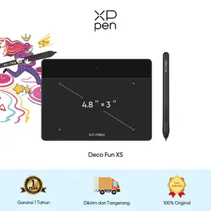 【1 Year Warranty】XPPen Deco Fun XS 4.8 x 3 inch Graphics Tablet Digital Drawing Tablet 8192 levels Tilt Online Education Support Android Mac Linux Windows Chrome