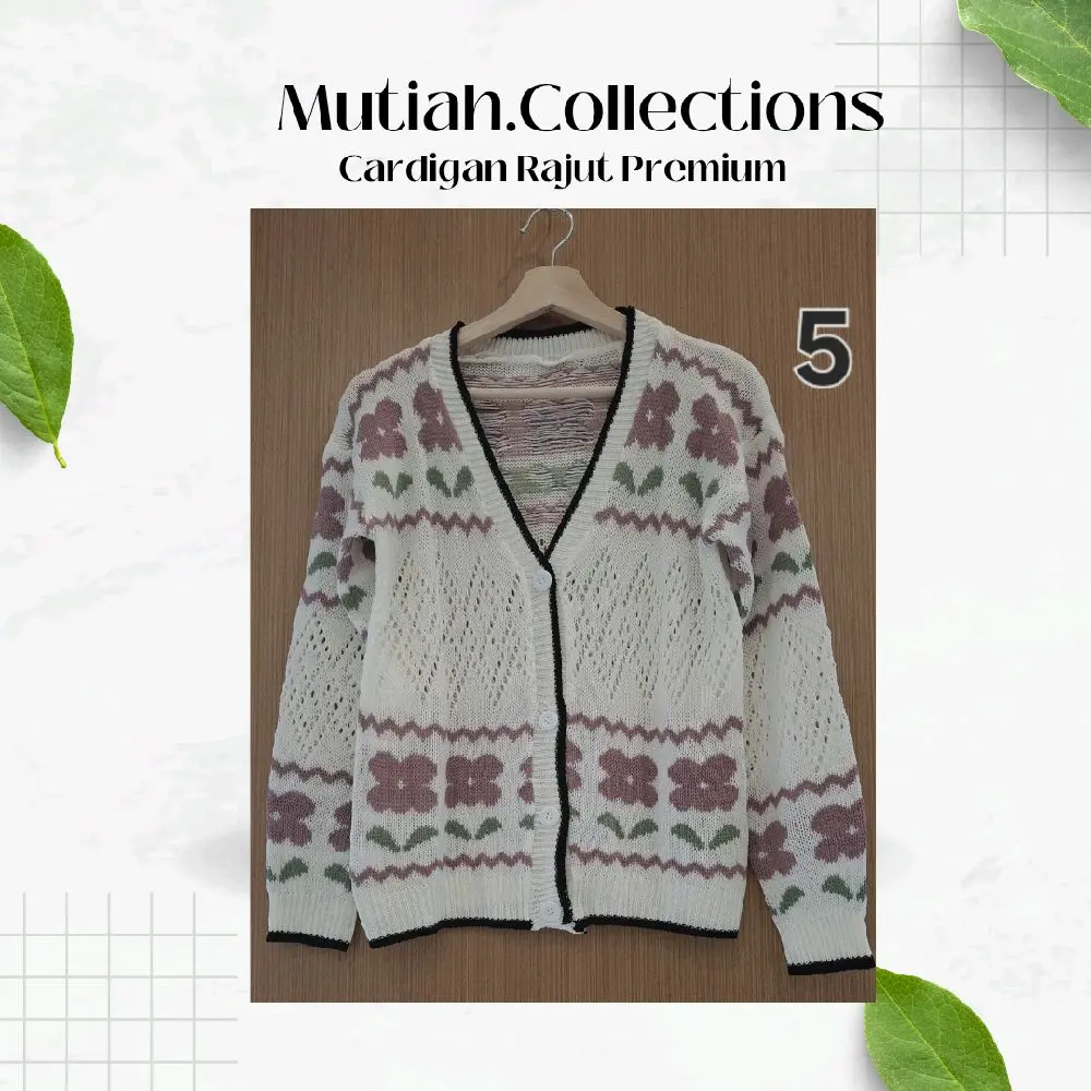 MC/ Cardigan Rajut Premium Motif Bunga cardy wanita kekinian Atasan Kancing Kardigan