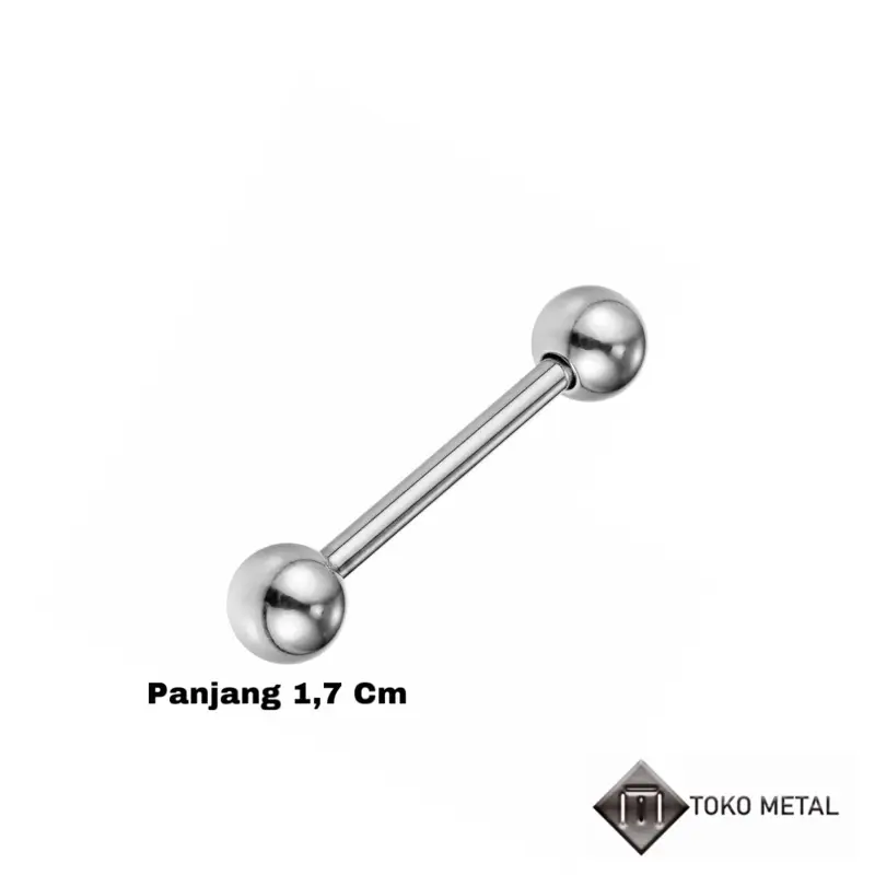 ANTING PIERCING BARBEL TINDIK UNTUK PRIA & WANITA Black Perhiasan Silver Titanium Earrings 2