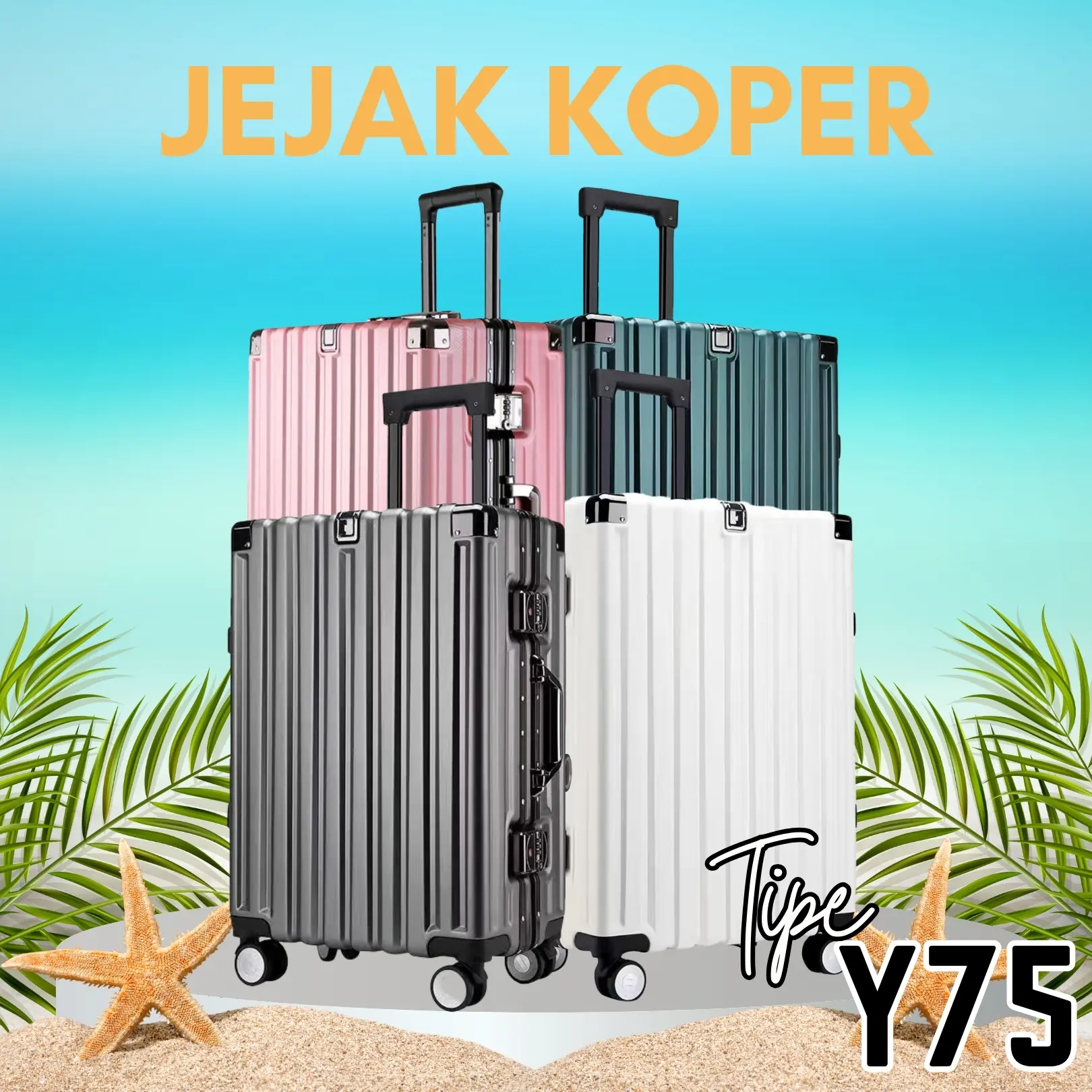 Jejak Koper  Bagasi Y75 Ukuran 22inch 24inch Luggage Traveltime TSA Lock Koper Kabin