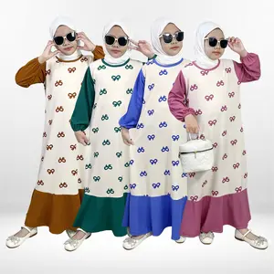 Gamis Anak Sofia GOGOFASHION 830 Bahan Soft Knit Motif Pita