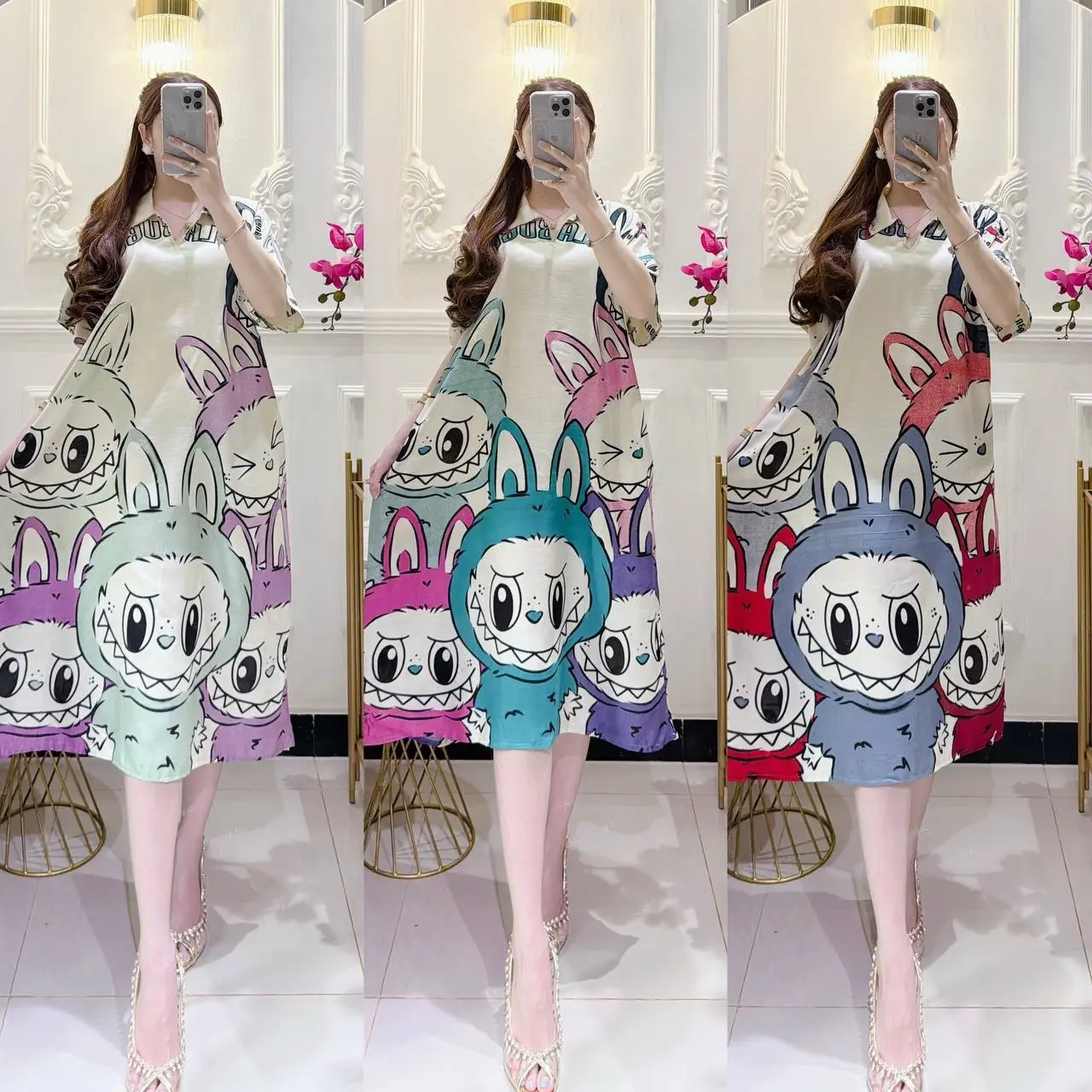 Daster Labubu Karakter Busui Kekinian Viral - Wanita - Dress