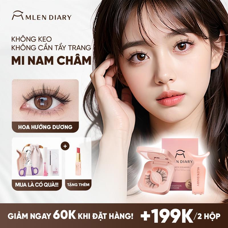 SUPER DEAL Mlen Diary - Mi Giả Nam Châm Mềm HOA HƯỚNG DƯƠNG Sunflower Lông Mi Giả Từ Tính An Toàn Tái Sử Dụng Chất Lượng Cao Chuyên Nghiệp Dễ Gắn Dễ Sử Dụng Tự Nhiên Và Nhẹ Nhàng