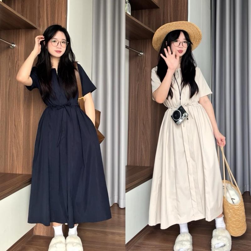Váy suông dài kèm dây buộc eo Bazic one