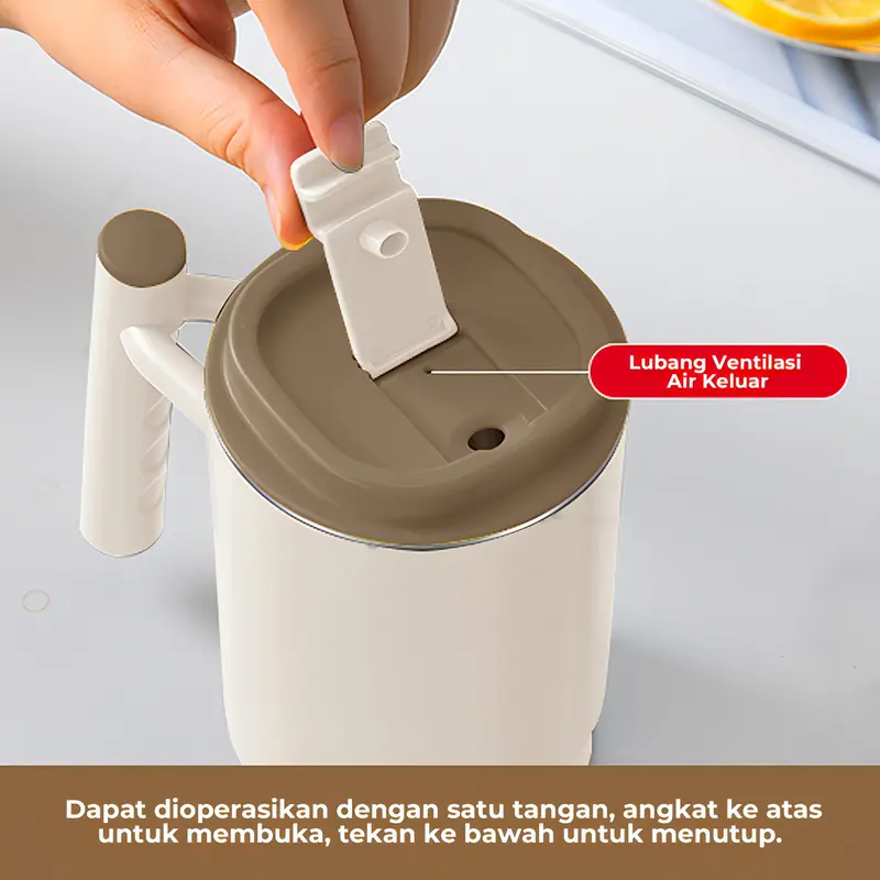 Heefn Gelas Mug Portable Anti Tumpah Stainless Steel 500ML Untuk Kopi Atau Teh 7