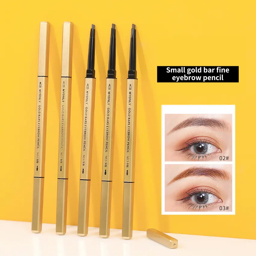 Double head extremely fine eyebrow pencil waterproof and sweat resistant, durable, non smudging, dual purpose automatic rotation