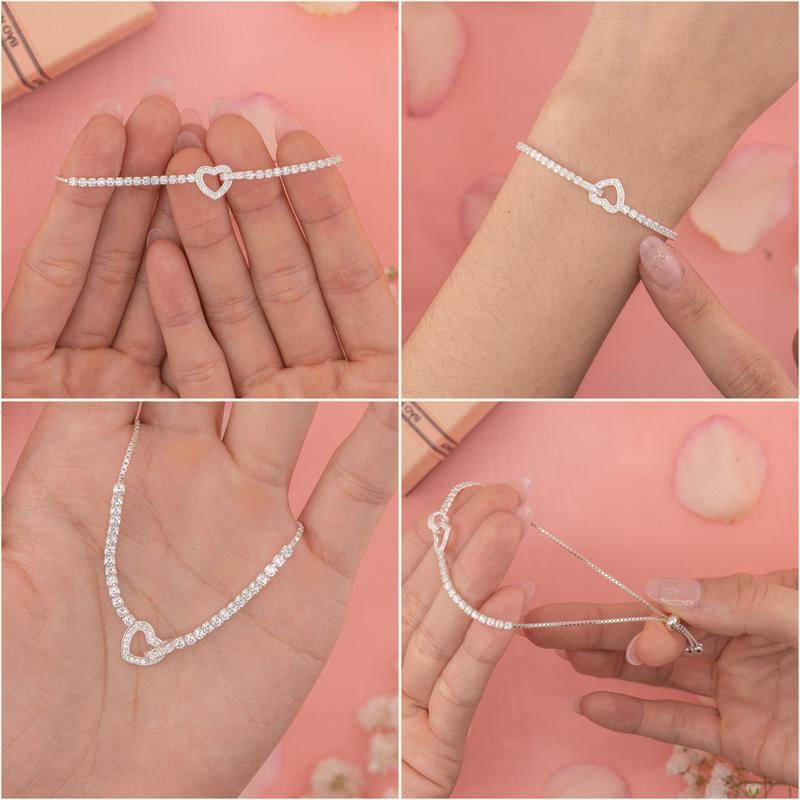 Vòng bạc 925 chính hãng - Lắc tay bạc nữ Xi Bạch Kim Dải Đá Zircon Chốt Dây Rút Dễ Đeo Quà Tặng Ý Nghĩa - LT2898 Bảo Ngọc Jewelry