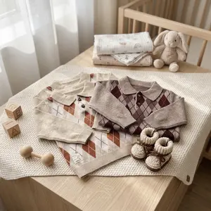 Babyboo Knitwear – Argyle Polo Baby Sweater