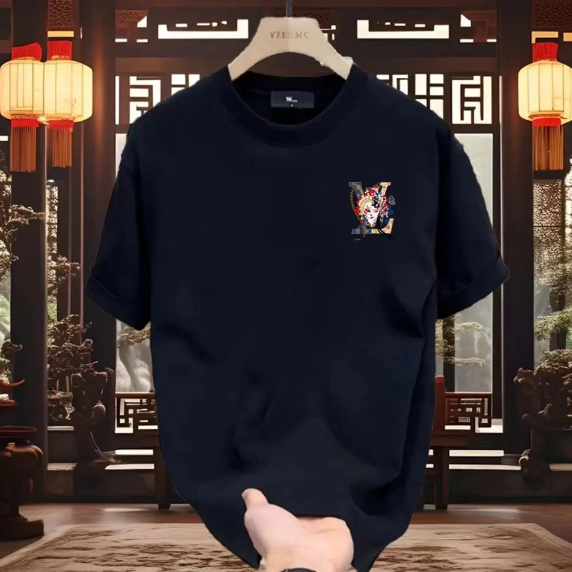 Áo Thun Ngắn Tay, Dành Cho Nam Giới, Bộ Sưu Tập Mùa Hè, Thiết Kế Mặt Hợp Xu hướng Trung Quốc Mới, Dáng Rộng Vừa Vặn, Tay Lỡ, Phong Cách Hồng Kông, Áo Sơ Mi Cơ Thể, Xu Hướng T