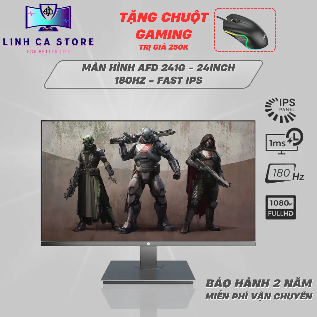 Màn hình gaming AFD 241G 24in/180hz/Fast IPS/1ms gtg/100% SrgB