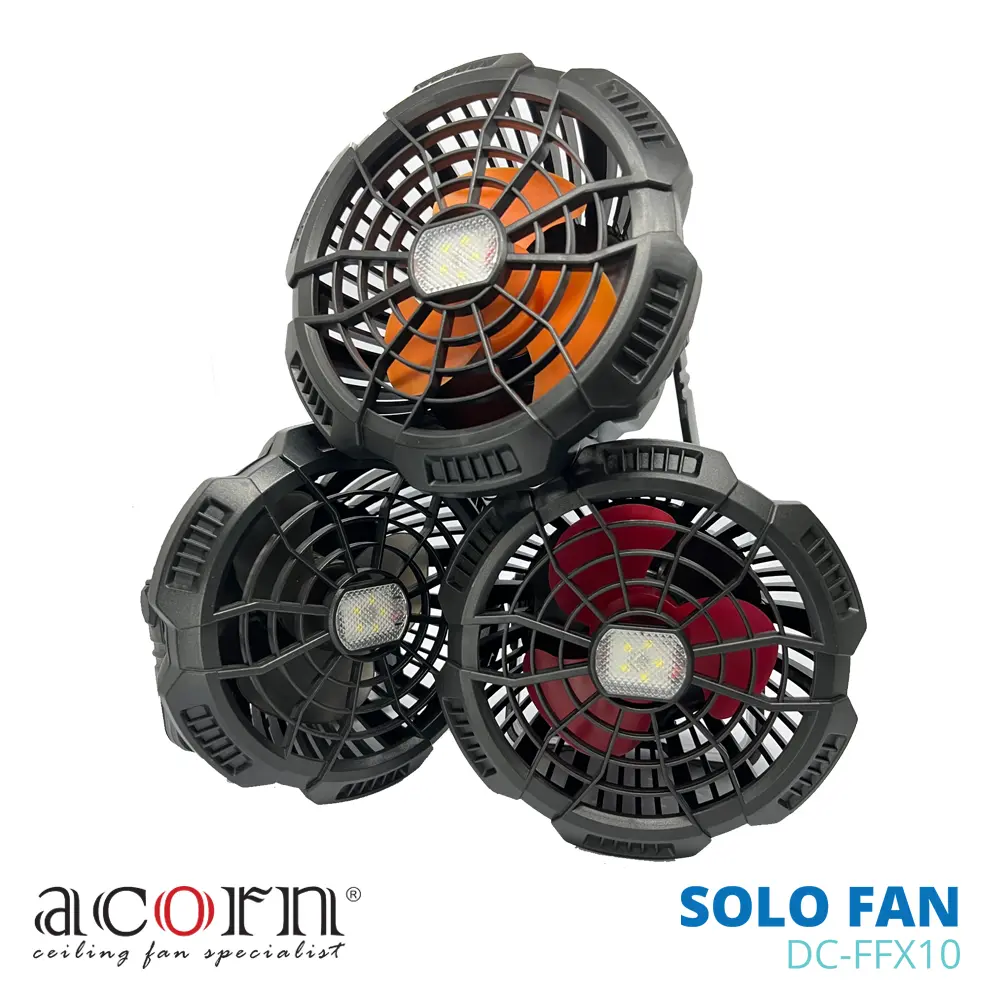 Acorn Solo Fan DC-FFX10 | Acrylic Blades | 3 Speeds | LED Lights | Hanging Hook
