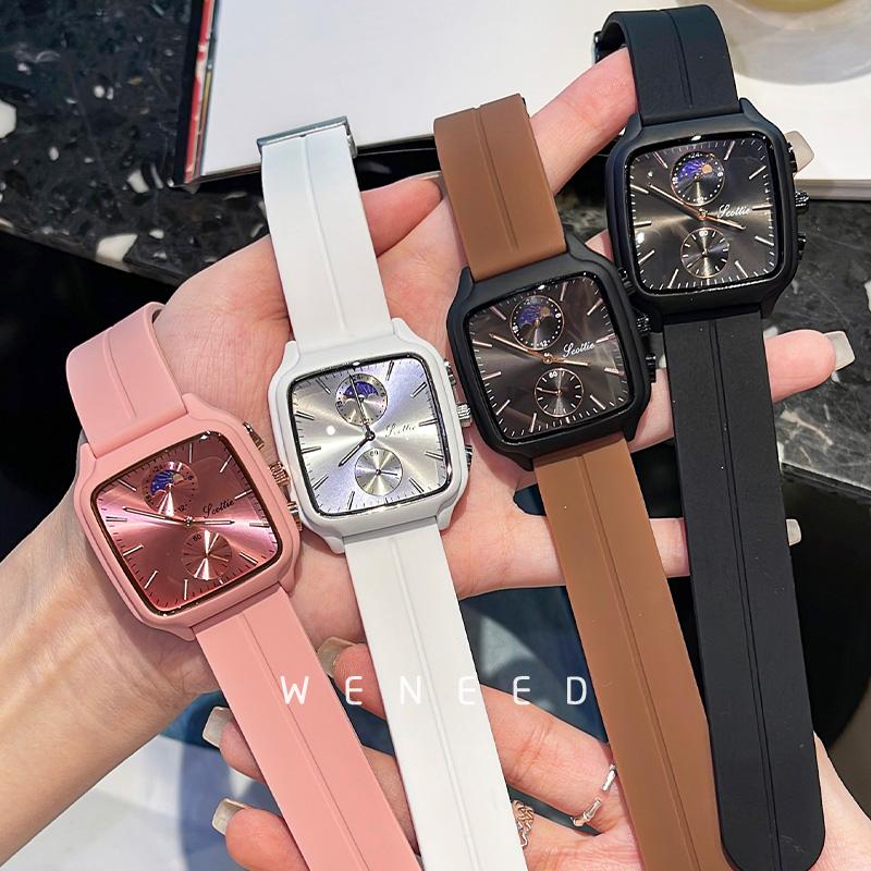 Đồng Hồ Vuông Sang Trọng, Đầy Màu Sắc, Dành Cho Nam Và Nữ, Unisex, Phong Cách, Đồng Hồ Đeo Tay 1