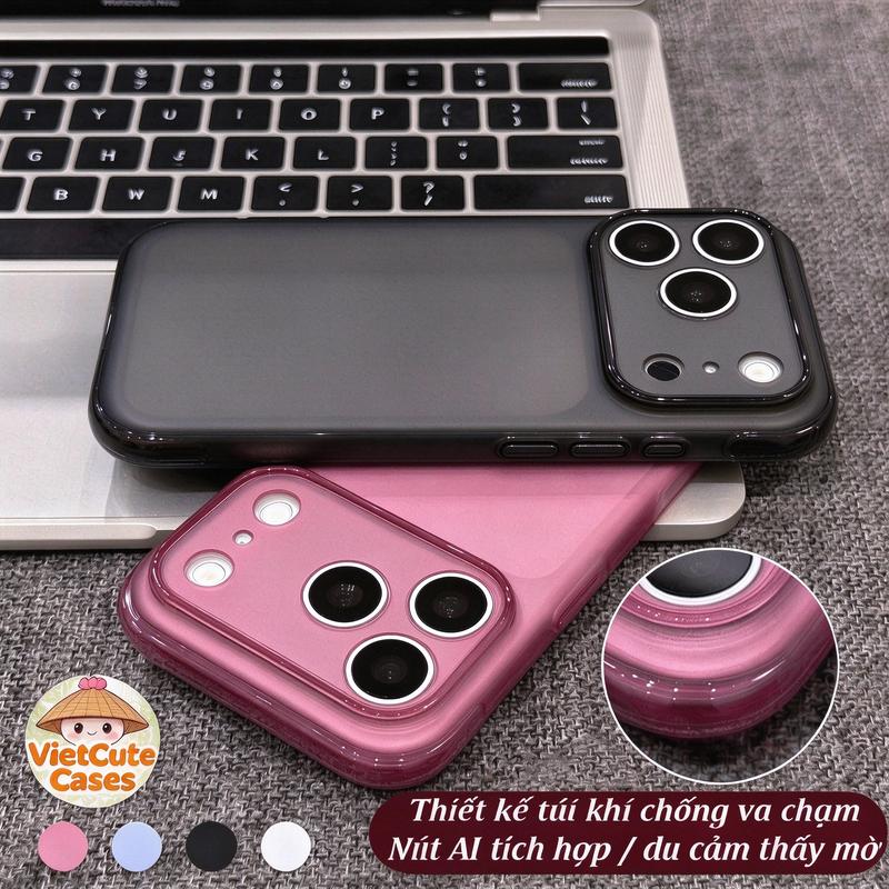 Ốp Lưng Cho IPhone 15 17 13 18 11 16 14 12 Pro Max Air 17 14 16 15 12 Pro 15 16 14 Plus Mềm Chống Sốc Túi Khí Cửa Sổ Lớn Mặt Sau Chuyển Màu Bán Trong Suốt Mờ Phong Cách Ins Nhiều Màu