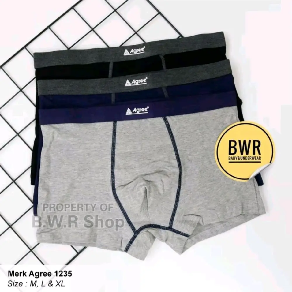 3PCS CD BOXSER AGREE SPORT 1235 POLOS CELANA DALAM PRIA Boxer Dewasa