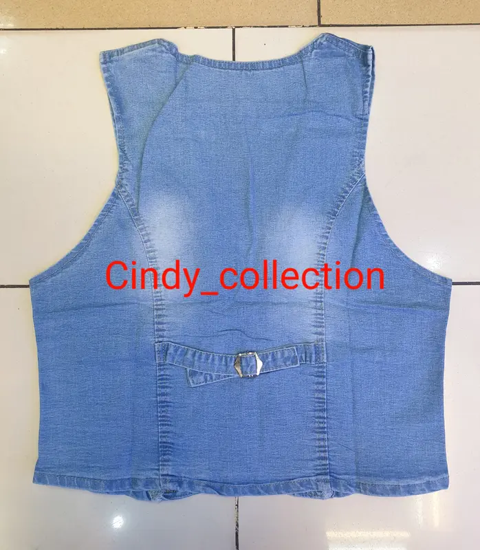 ROMPI JEANS WANITA KANTONG DUA ROMPI LEPIS ROMPI WANITA JUMBO ROMPI CEWEK VEST JEANS 3