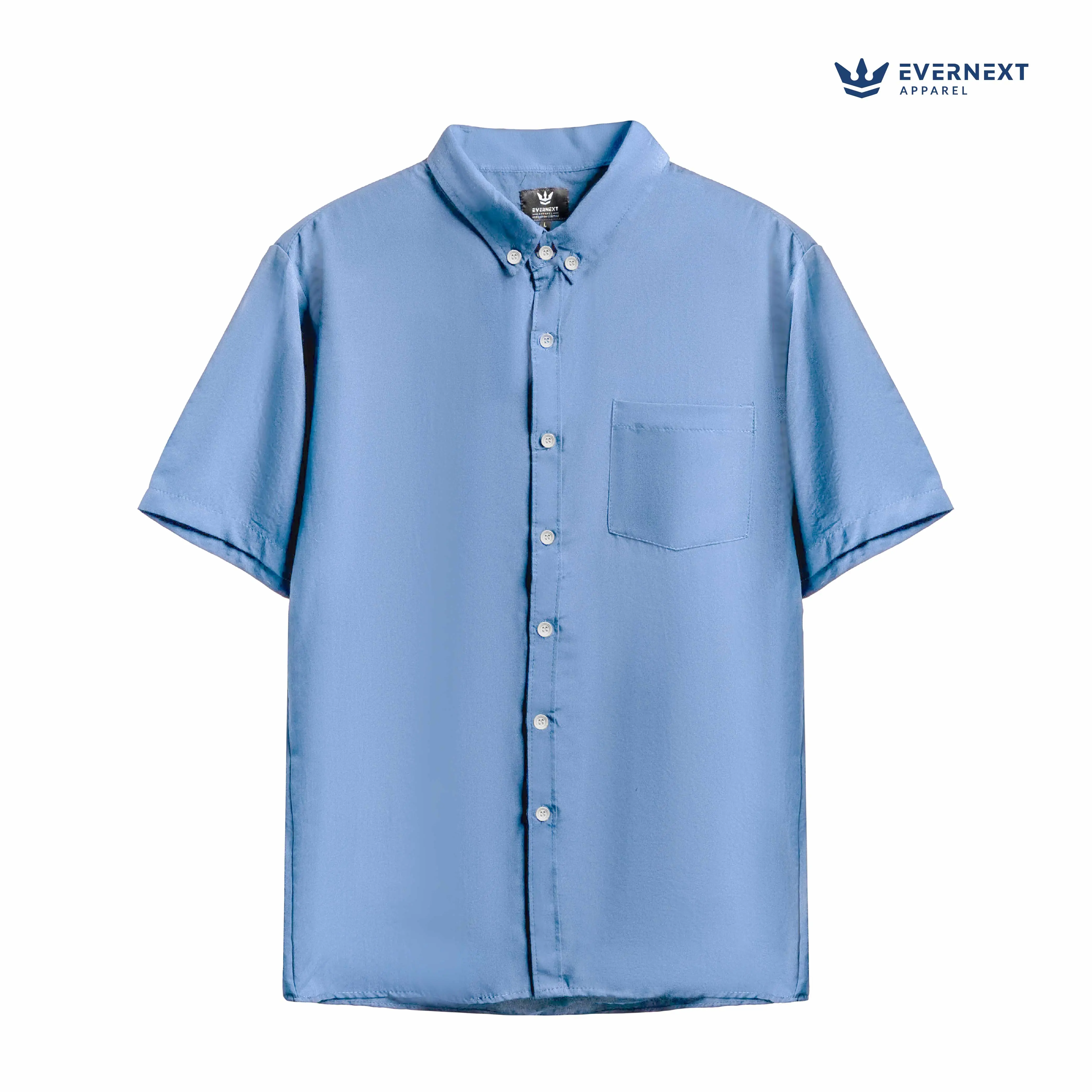 Evernext Apparel - Kemeja Polos Pria Kemeja Lengan Pendek Pria Ezra Short Shirt Kemeja Casual Premium Pria