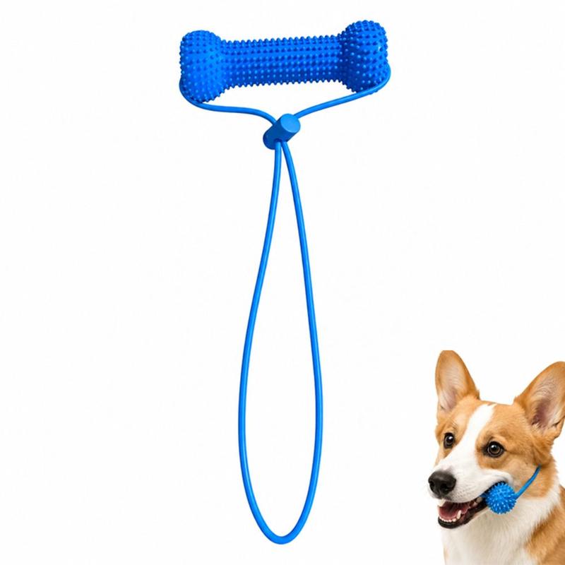 justzzs Sáng tạo Màu xanh Dụng cụ chăm sóc răng cho chó hai chức năng Chải Răng Nhanh Quả bóng phân phối đồ ăn vặt tương tác Đồ chơi nhai làm sạch răng cho chó PVC Đồ chơi chải răng cho chó dành cho chó nhỏ và vừa