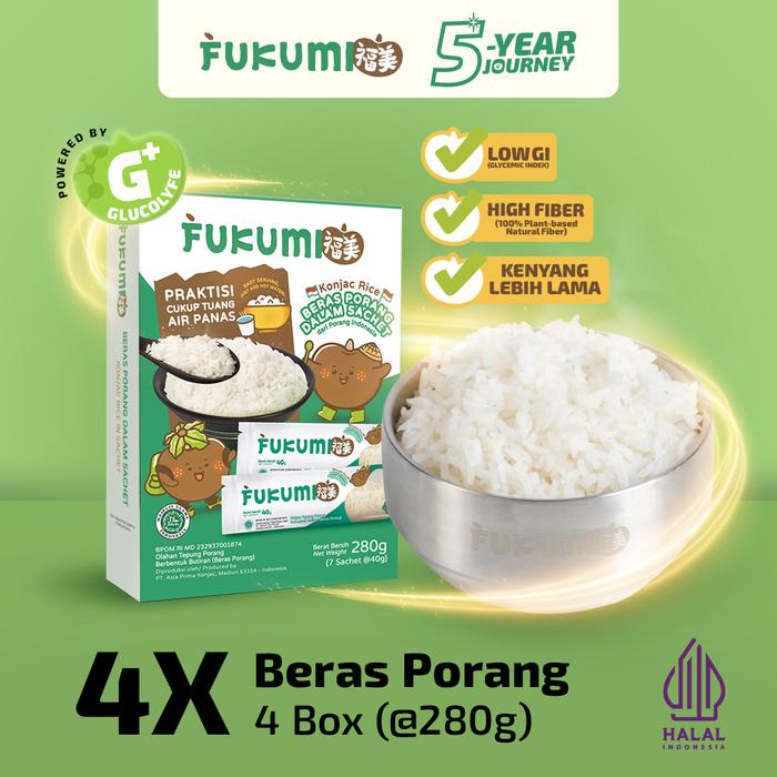 Gambar FUKUMI Beras Porang 4 Box Sachet - Shirataki / Konjac Rice dari Fukumi Kota Administrasi Jakarta Selatan Tokopedia